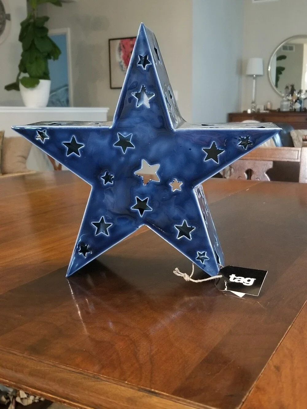 Enamel Star Tealight Candle Holder